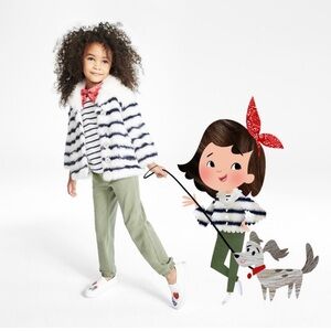 Juno Valentine x Janie and Jack Faux Fur Coat Girls 3/4T